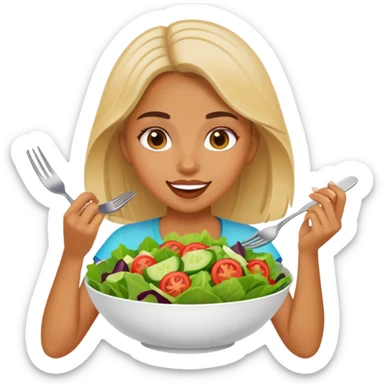 healthy life style girl with salat  sticker
