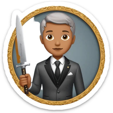 Old knife, royalty knife in the auction sticker