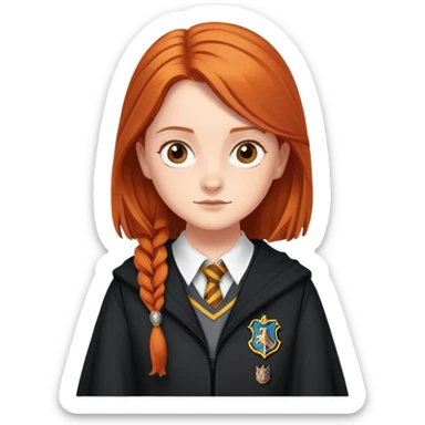 Ginny Weasley in harry potter, wear hogwarts uniform sticker