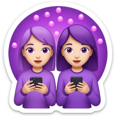 You can create two girls enjoying a concert with purple lights   sticker