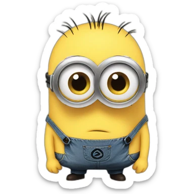 Minion sad sticker