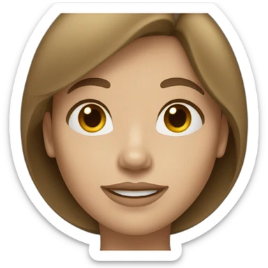 Brown-haired woman with a trumpet nose and freckles and beige skin tone sticker
