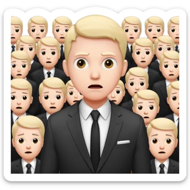 a FRONT PERSON FEELING FEAR, with the audience BEHIND HIM sticker