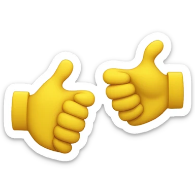 One yellow hand cranking the other one  sticker