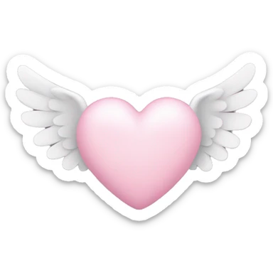 soft pink heart with wings sticker