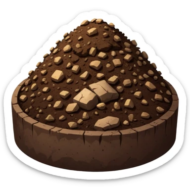 pile of soil with small pieces only no rocks sticker