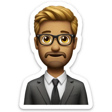business man hipster sticker