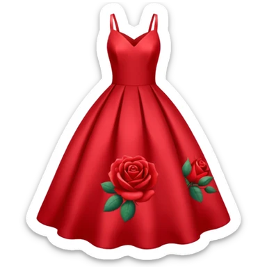 red rose dress no body sticker