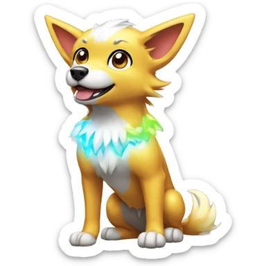Colorful Shiny Electric Dog Pokémon sticker