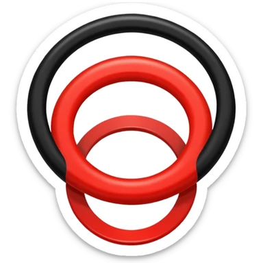 A black circle surrounded by a white circle surrounded by a red circle there should only be 3 rings sticker