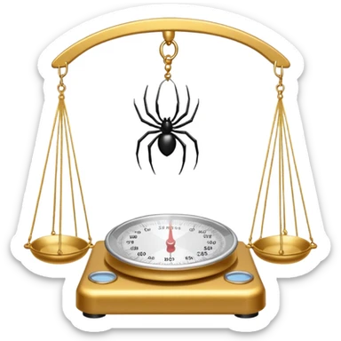 A web on a weighing scale sticker