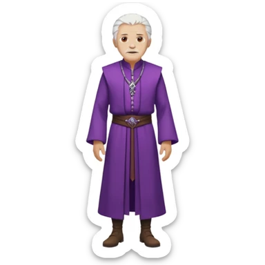 a white haired old man with purple eyes standing, full body, in Targaryen themed clothes, clothes aren't purple  sticker