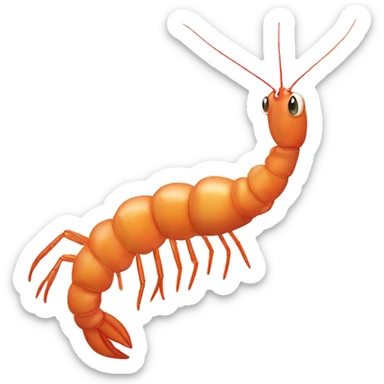 a prawn drawing a crazy wiggle line  sticker