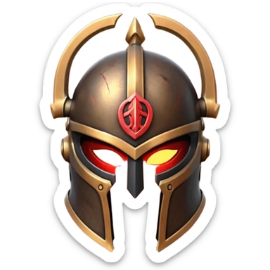 Ares legendary helmet object icon, ancient Greek helmet with glowing red runes, deep red energy glow, battle scars, epic fantasy style, 3D cartoon, mobile game icon style, centered, clean background, no text, no watermark

 sticker