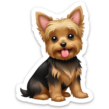 Yorkie with tongue out sticker