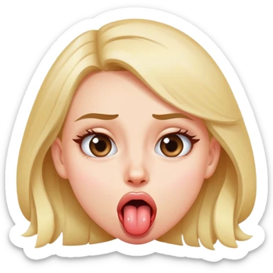 Girl rolling her eyes and sticking out her tounge sticker
