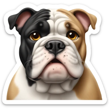 British bulldog black white tan sticker