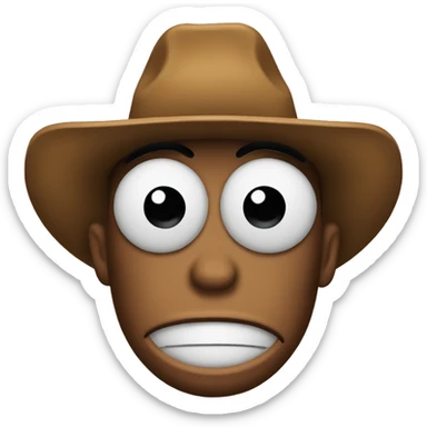 emoji face with cowboy hat on sobbing sticker