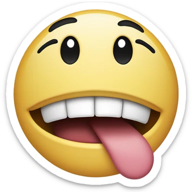 face smiling with tongue sticking to the side of mouth sticker