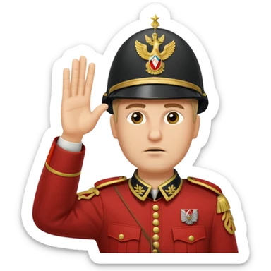 an ancient roman republic soldier doing a WW2 german salute sticker