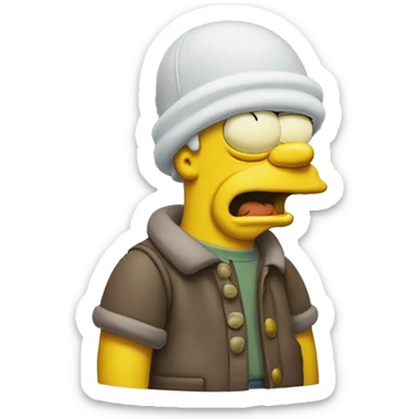Homer simpson en kaws sticker