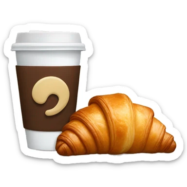 croissant and coffee sticker