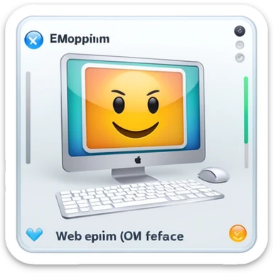 Create an emoji for UX/UI design. Show a program interface with two windows: one displaying HTML code, and the other showing the completed web interface. Use modern, professional colors. Do not include any emojis or smiley faces. Make the background transparent. sticker