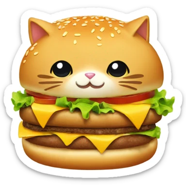Cat in a burger bun  sticker