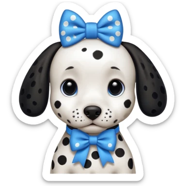 Dalmatian with blue bows sticker