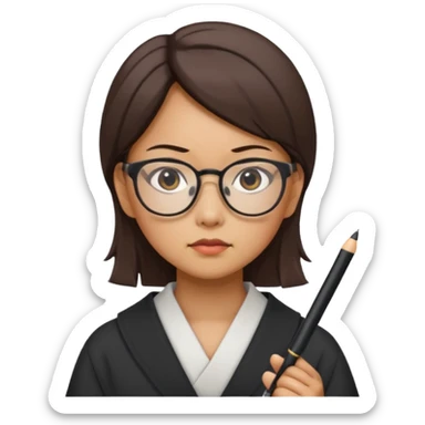 i need an image of a japanese woman analyst sticker