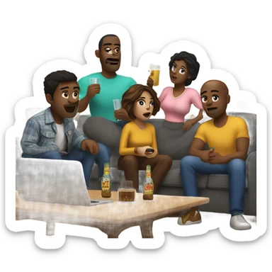 Alcoholics anonymous watching football sticker