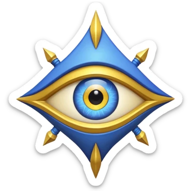 Wiz 101 casting sigil blue and yellow myth eye inspired school sticker