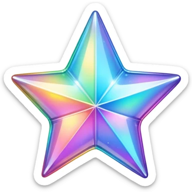 vibrant holographic rainbow y2k aesthetic glass star sticker