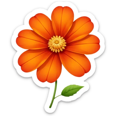An autumn flower with orange-red petals curled by cool wind. sticker