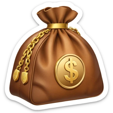 a moneybag with a handshake sign to symbolize a donation sticker