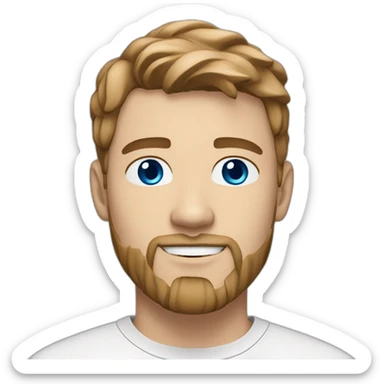 a 21 year old white scandinavian man with a goatee beard and light brown short wavy brown hair with blue eyes sticker