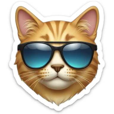 cat with sunglass sticker