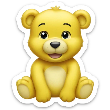 Yellow carebear  sticker