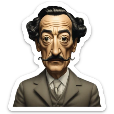 Hyperrealist Salvador dalí take a picture sticker