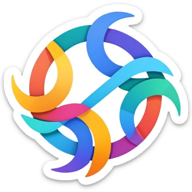 abstract colorful logo inspired by Google's Gemini AI, no text sticker