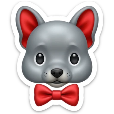 animatronic dog with red bow time like fnaf but dog emoji sticker
