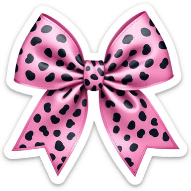  Pink cheetah print bow  sticker