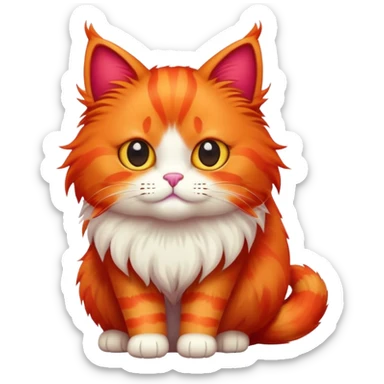 red colorful cat sticker