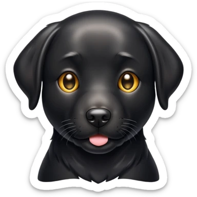 Black lab with shiny metallic fur sticker