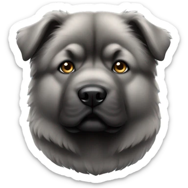 Dark gray chow chow puppy gray eyes sticker