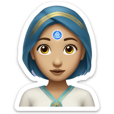 Kazakh girl with the third eye chakra sticker