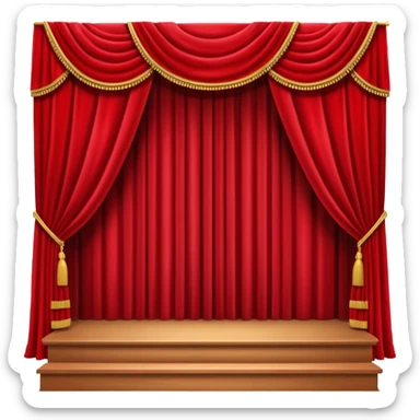 Empty stage red curtains sticker