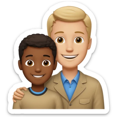 Tall white guy with dwarf black kid sticker