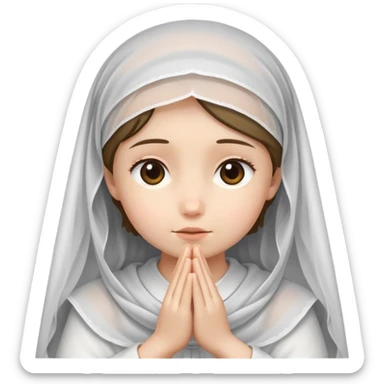girl with prayer veil on her head (karyota) sticker