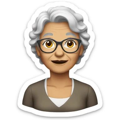 Granny with gray hair  sticker